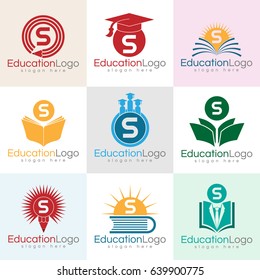 education initial Letter S Logo set
