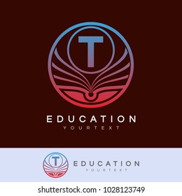 education initial Letter T Logo design