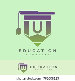education initial Letter U Logo design