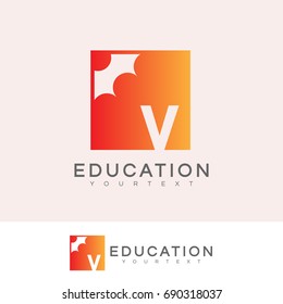 education initial Letter V Logo design