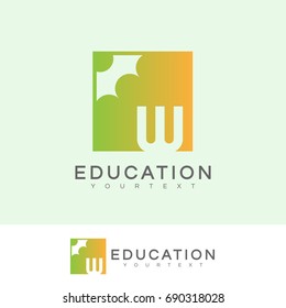 education initial Letter W Logo design