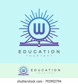 education initial Letter W Logo design