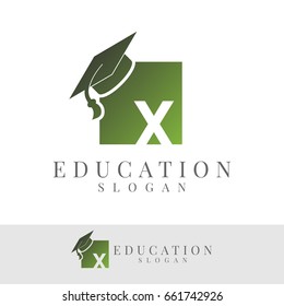 education initial Letter X Logo design