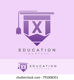 education initial Letter X Logo design