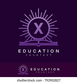 education initial Letter X Logo design