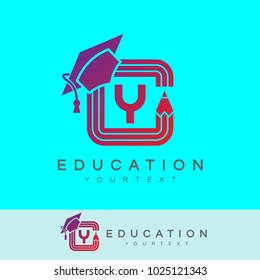 education initial Letter Y Logo design