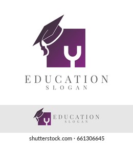 education initial Letter Y Logo design