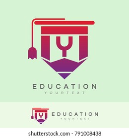 education initial Letter Y Logo design