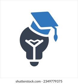 Icono vectorial de idea de innovación educativa