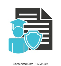 education insurance concept icon vector illustration design