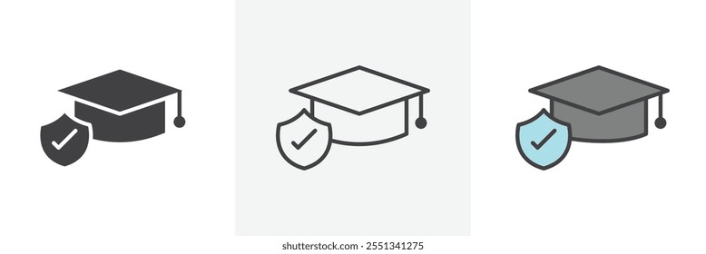 Education insurance icon pack. Vector illustration. EPS10