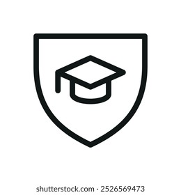 Education insurance isolated icon, student insurance vector symbol with editable stroke