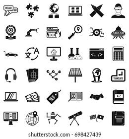 Education in internet icons set. Simple style of 36 education in internet vector icons for web isolated on white background