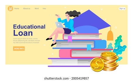 Education investment banking business. Economical system to get money for college or university. Student loans. idea of tuition budget or college. profit or earnings. vector illustration.