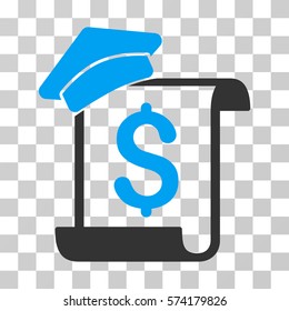 Education Invoice icon. Vector illustration style is flat iconic bicolor symbol, blue and gray colors, transparent background. Designed for web and software interfaces.