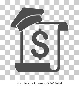 Education Invoice icon. Vector illustration style is flat iconic symbol, gray color, transparent background. Designed for web and software interfaces.