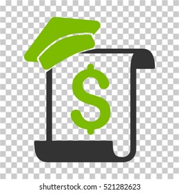 Education Invoice icon. Vector pictogram style is a flat symbol, color, chess transparent background. Designed for software and web interface toolbars and menus.