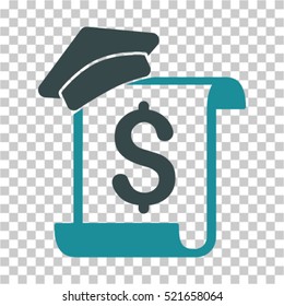 Education Invoice icon. Vector pictogram style is a flat symbol, color, chess transparent background. Designed for software and web interface toolbars and menus.