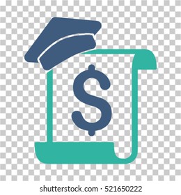 Education Invoice icon. Vector pictograph style is a flat symbol, color, chess transparent background. Designed for software and web interface toolbars and menus.