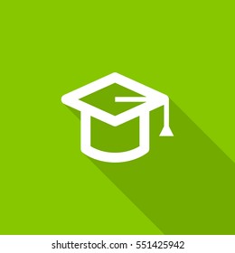 Education isolated minimal single flat linear icon for application and info-graphic. Cap line vector icon for websites and mobile minimalistic flat design.