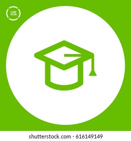Education isolated minimal single flat linear icon for application and info-graphic. Cap line vector icon for websites and mobile minimalistic flat design.
