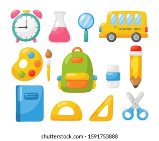 education items. school icon isolated on white background. vector Illustration.