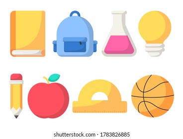 education items. school icon isolated on white background. vector Illustration.
