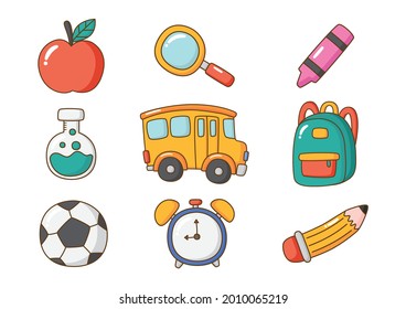 education items. school icon isolated on white background. vector Illustration.