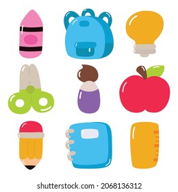 education items. school icon isolated on white background. vector Illustration.