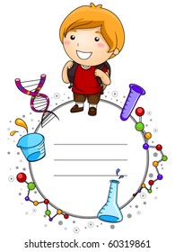 Education Kid with Space for Text - Vector