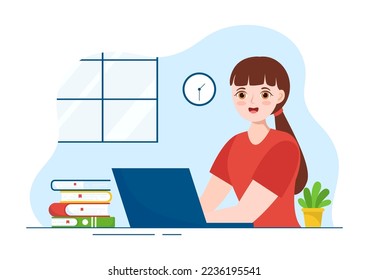 Bildungs- und Wissensbücher zum Lernen, geeignet für Poster-, Web- und Mobile-Dienste in handgezeichneten Vorlagen mit Flachstil