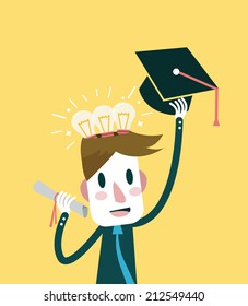 Education and knowledge concept. flat design element. vector illustration