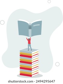 Education and knowledge concept. preparing to exam or doing homework.flat design.illustration with people.