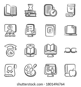 Education and Knowledge Doodle Icons Pack 