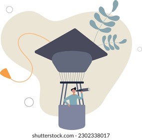 Education or knowledge to growth career path, working skill to success in work, learn or study new course for business success concept.flat vector illustration.