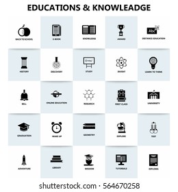 Education & Knowledge icon banner set
