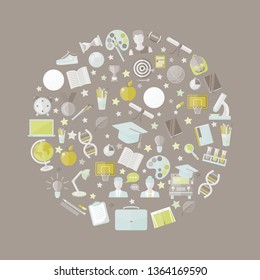 Education, knowledge icon set 