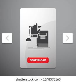 education, knowledge, learning, progress, growth Glyph Icon in Carousal Pagination Slider Design & Red Download Button