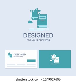 education, knowledge, learning, progress, growth Business Logo Glyph Icon Symbol for your business. Turquoise Business Cards with Brand logo template.