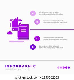 education, knowledge, learning, progress, growth Infographics Template for Website and Presentation. GLyph Purple icon infographic style vector illustration.