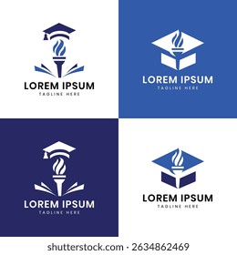 Education knowledge school graduation logo design  bundle collection modern minimal concept 