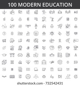 Education, knowledge, school, study, university, book, graduation, learning, college, science, student, library, textbook, institute line icons, signs. Illustration vector concept. Editable strokes