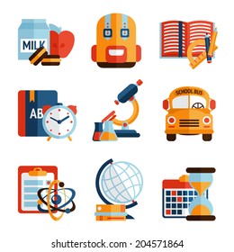 Education knowledge science college and school icons set isolated vector illustration