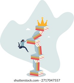 Bildung oder Wissen Schritte zum Erfolg, Lernen oder Studium für Kompetenzentwicklung zu erreichen Business-Erfolg-Konzept.Leben und Beschäftigung von Menschen.