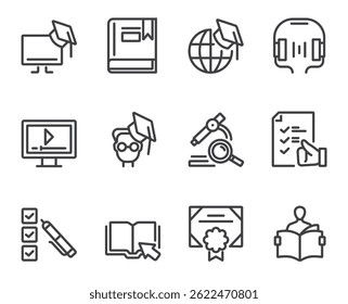 Education knowledge tutorial isolated icon concept. Flat graphic design cartoon illustration