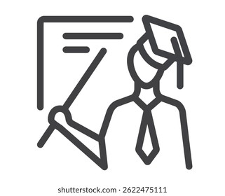 Education knowledge tutorial isolated icon concept. Flat graphic design cartoon illustration