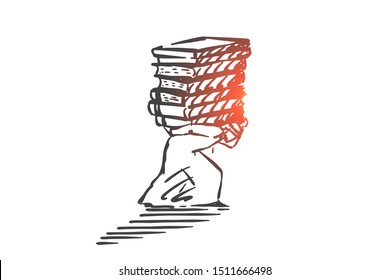 Education, knowledge, wisdom concept sketch. Hand drawn isolated vector