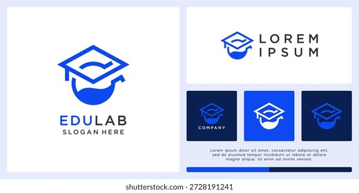 Plantilla de diseño de logotipo de laboratorio de Educación con tapa.