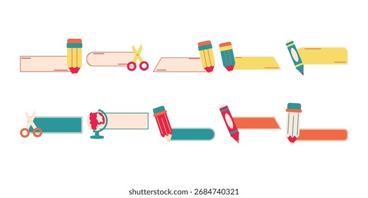 Education Label Simple Vector Collection