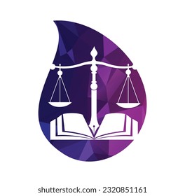 Education Law Balance And Attorney Monogram Logo Design. Law Firm open book Logo Design.